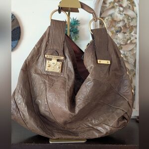 OG Vintage Juicy Couture Chocolate 100% Leather Shoulder Hobo Bag